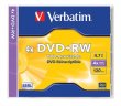 DVD+RW lemez újraírható 4,7GB 4x normál tok Verbatim