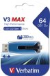 Pendrive 64GB USB 3.0 175/80 MB/sec Verbatim V3 MAX kék-fekete