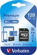 Memóriakártya Micro SDXC 128GB Class 10 adapterrel Verbatim Premium