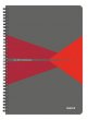 Spirálfüzet A4 kockás 90lap PP borító Leitz Office szürke-piros