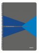 Spirálfüzet A4 kockás 90lap laminált karton borító Leitz Office szürke-kék