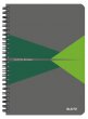 Spirálfüzet A5 kockás 90lap PP borító Leitz Office szürke-zöld