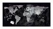 Mágneses üvegtábla Világtérképpel 46x91cm Sigel Artverum fekete