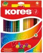 Színes ceruza készlet hatszögletű Kores Hexagonal 24 szín