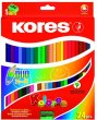 Színes ceruza készlet kétvégű háromszögletű Kores Duo 24 szín