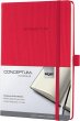Jegyzetfüzet exkluzív A5 kockás 97lap keményfedeles Sigel Conceptum piros