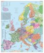 Falitérkép,100x140cm fémléces Európa irányítószámos térképe Stiefel