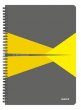 Spirálfüzet A4 kockás 90lap laminált karton borító Leitz Office szürke-sárga