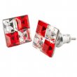 Flbeval ngyzet light siam piros-fehr Swarovski kristllyal 8mm Art Crystella
