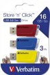 Pendrive 3x16GB USB 3.2 80/25MB/sec Verbatim Store n Click piros kék sárga