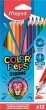 Színes ceruza készlet háromszögletű Maped Color`Peps Strong 12 különböző szín