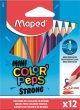 Színes ceruza készlet háromszögletű Maped Mini Color`Peps Strong 12 különböző szín