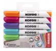 Tábla- és flipchart marker készlet 3-5mm vágott Kores K-Marker 6 különböző szín