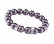 Karkt ezst-mlyva Swarovski gyngybl rondella kristllyal 10mm Art Crystella M