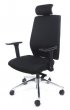 Irodai szék állítható karfával exkluzív fekete szövetborítás Mayah Air