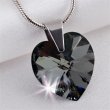 Nyaklnc szv formj Black Diamond Swarovski kristllyal 18mm Art Crystella