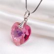 Nyaklnc szv formj rzsaszn Swarovski kristllyal 18mm Art Crystella