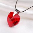 Nyaklánc szív formájú light siam piros Swarovski kristállyal 18mm Art Crystella