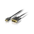 HDMI - DVI-D kábel aranyozott 3m Equip