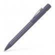 Golyóstoll 0,5mm nyomógombos szürke tolltest Faber-Castell Grip 2010-M kék