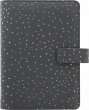 Kalendárium gyűrűs betétlapokkal pocket méret Filofax Confetti fekete