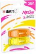 Pendrive 32GB 2 db USB 2.0 Emtec C410 Neon narancs és citromsárga