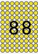 Etikett 16mm kör színes A5 ív Apli sárga 704 etikett/csomag