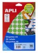 Etikett 19mm kör színes A5 ív Apli zöld 560 etikett/csomag