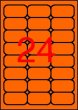 Etikett 64x33,9mm színes kerekített sarkú Apli neon narancssárga 480 etikett/csomag