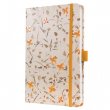 Jegyzetfzet exkluzv 135x203mm vonalas 87 lap kemnyfedeles Sigel Jolie Bloom Orange