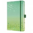 Jegyzetfzet exkluzv 135x203mm vonalas 87 lap kemnyfedeles Sigel Jolie Butterfly Confetti lime