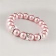 Karkötő Swarovski gyöngyből rózsaszín fehér rondella kristály Art Crystella M