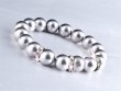 Karkt ezst szn Swarovski gyngybl fehr kristllyal 10mm Art Crystella M