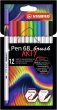 Ecsetirón készlet Stabilo Pen 68 brush ARTY 12 különböző szín
