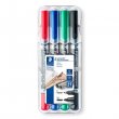 Alkoholos marker készlet F/M 0,6/1,5mm kúpos kétvégű Staedtler Lumocolor Duo 348 4 különböző szín