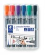 Flipchart marker készlet 2mm kúpos Staedtler Lumocolor 356 6 különböző szín