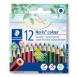 Színes ceruza készlet hatszögletű félhosszú Staedtler Noris Colour 185 12 különböző szín