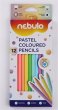 Színes ceruza készlet hatszögletű Nebulo 12 különböző pasztell szín