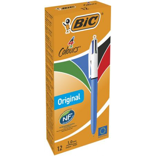 Bic Golyóstoll 0,32mm nyomógombos négyszínű4 Colours Original