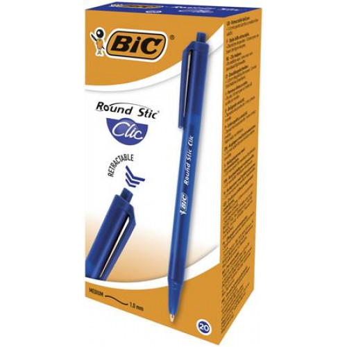 Bic Golyóstoll 0,32mm nyomógombosRound Stic Clic kék