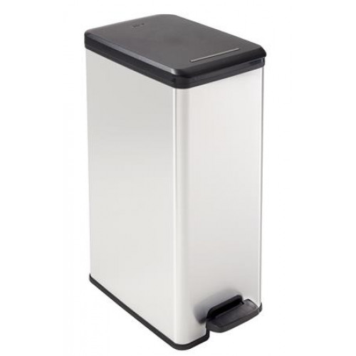 Curver Pedálos szemetes 40lSlim Bin fekete-ezüst