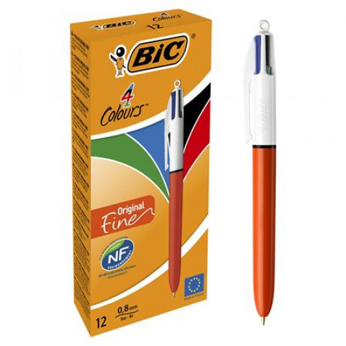 Bic Golyóstoll 0,3mm nyomógombos négyszínű4 Colours Fine