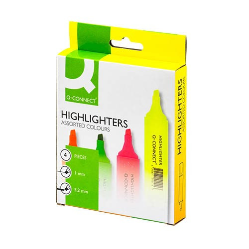 Q-Connect Szövegkiemelő készlet 1-5mm 4 szín 