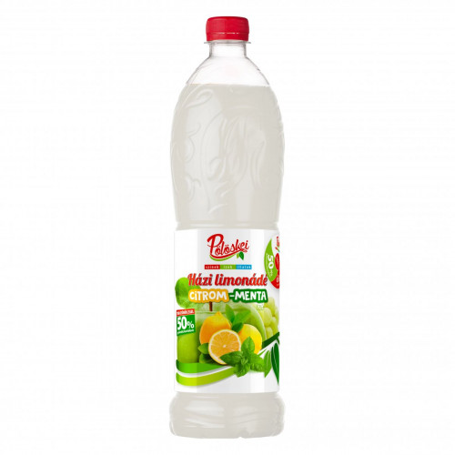 Pölöskei Szörp 50 gyümölcstartalom 1l citrom-menta DRS