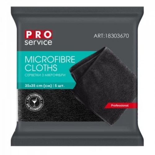 PRO Törlőkendő mikroszállal Microfibre 35x35cm 5db BLACK