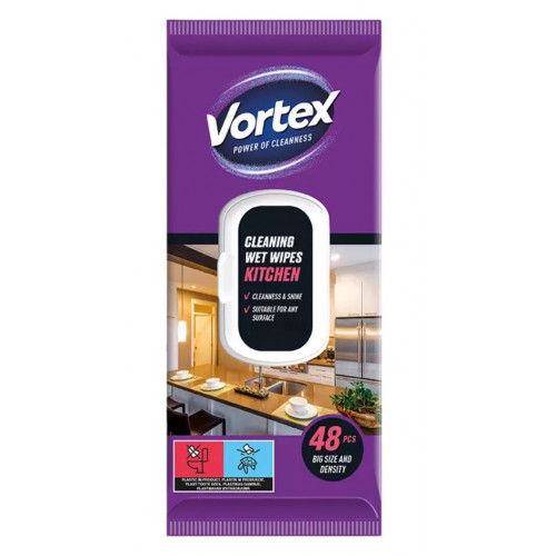 Vortex Nedves törlőkendő antibakteriális hatással konyhai 48db