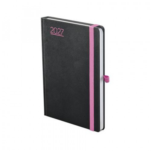 Toptimer Naptár tervező A5 napi Nero fekete-pink (2027)