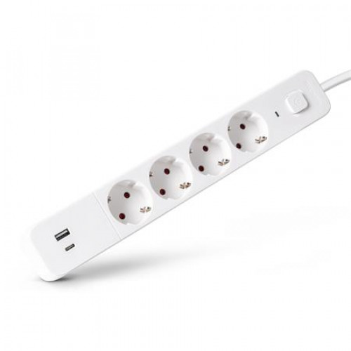 Elosztósor 4 csatlakozóaljzat+ USB 1,5m kábelhosszúság kapcsolóval