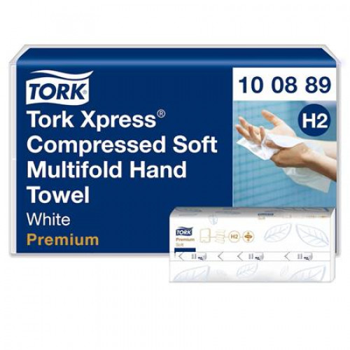 Tork Kéztörlő tömörített Interfold 2 réteg 225lap H2 Premium Xpress Soft Multifold fehér (100889)
