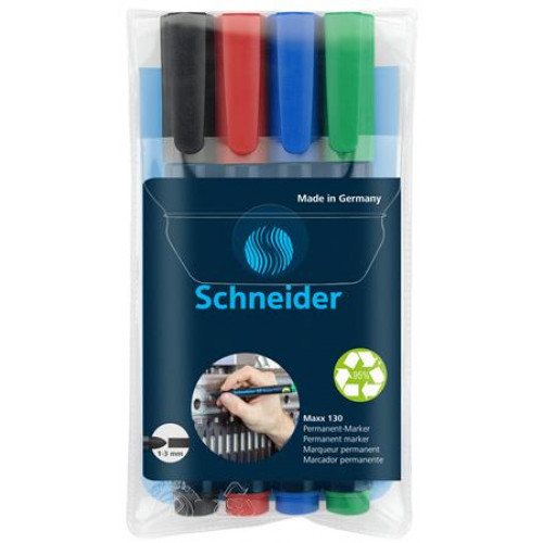 Alkoholos marker készlet 1-3mm kúpos Schneider Maxx 130 4 szín